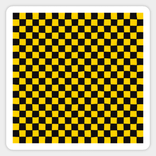 Wonky Checkerboard, Black and Yellow Sticker